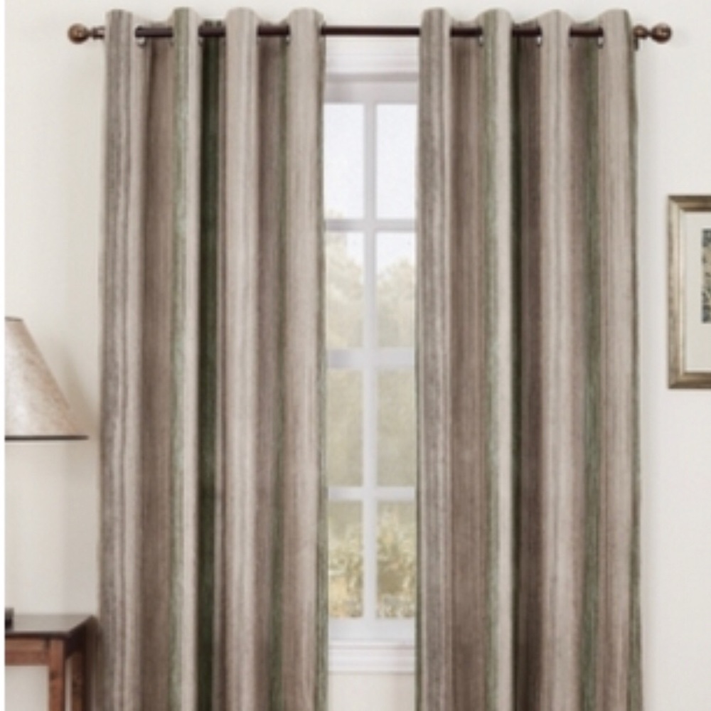 SunZero room darkening curtain Hanson stripe 63”